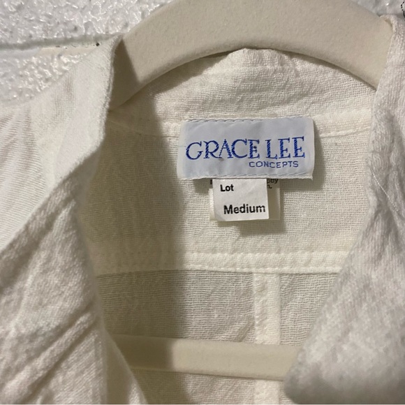 Vintage Grace Lee X Tall Medium Lightweight Jumpsuit Coverall Romper Linen Style - Picture 11 of 14